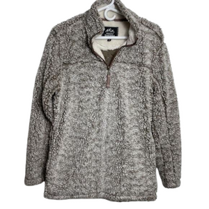 Grizzly Sherpa Adult Medium 1/4 Quarter Zip Fuzzy Warm Long Sleeve Sweater Shirt